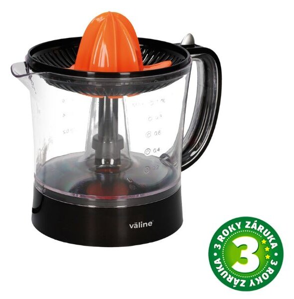 Elektrický odšťavňovač Väline Bekily 40W, 1 l, na citrusy, černý, 3 roky záruka