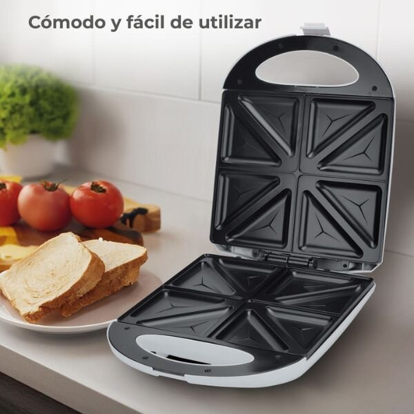 Toustovač Väline Namsok na 8 trojúhelníkových toastů, 1400W, bílý, 3 roky záruka