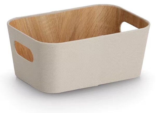 Zeller Present Úložný box s madly, FABRIWOOD, béžový, 26 x 18 x 11
