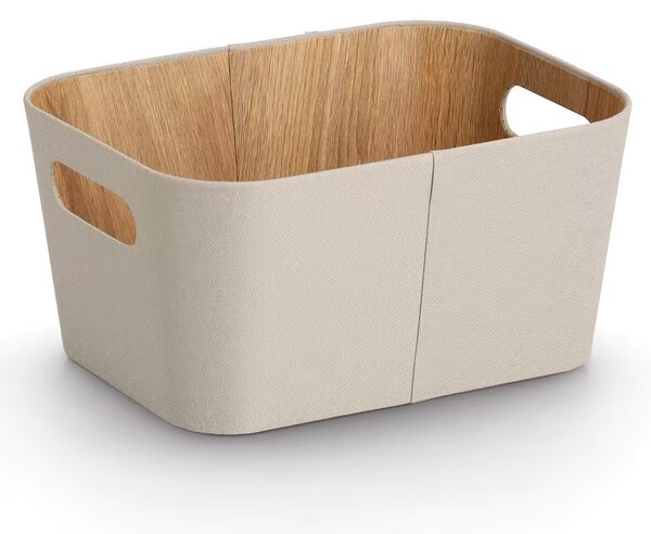 Zeller Present Úložný box s madly, FABRIWOOD, béžový, 30,5 x 23 x 15,2 cm
