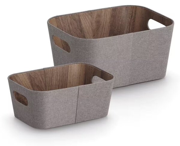 Zeller Present Úložný box s madly, FABRIWOOD, hnědý, 26 x 18 x 11