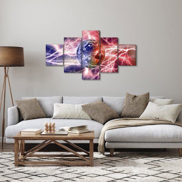 Obraz - Zeměkoule pod proudem (125x70 cm)