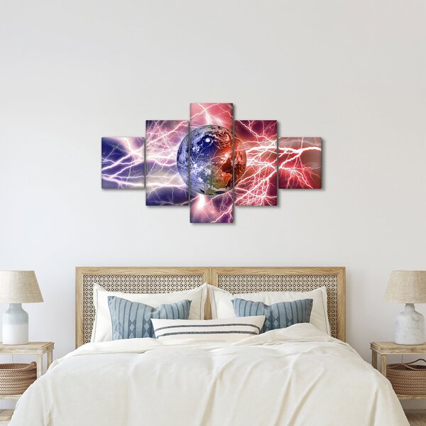 Obraz - Zeměkoule pod proudem (125x70 cm)