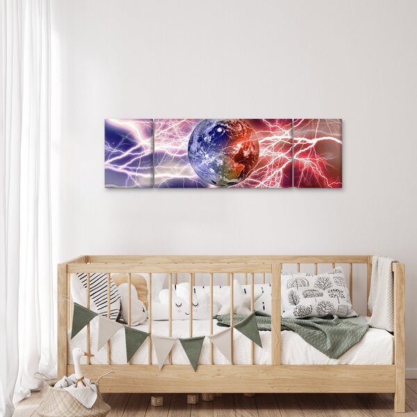 Obraz - Zeměkoule pod proudem (170x50 cm)