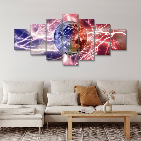 Obraz - Zeměkoule pod proudem (210x100 cm)