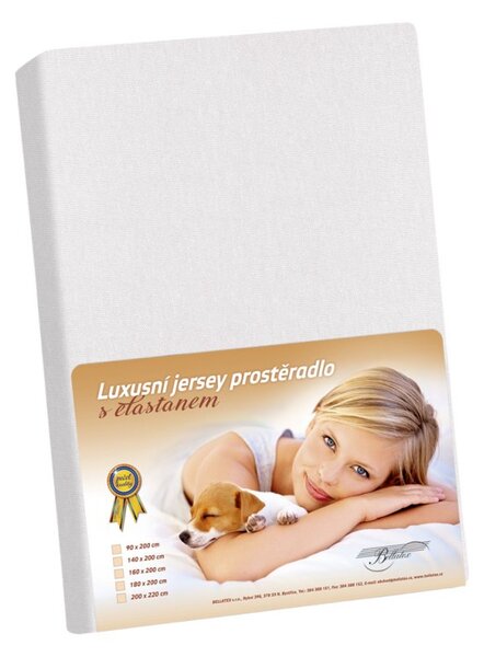 BELLATEX Jersey LUX Bílá 140x200 cm