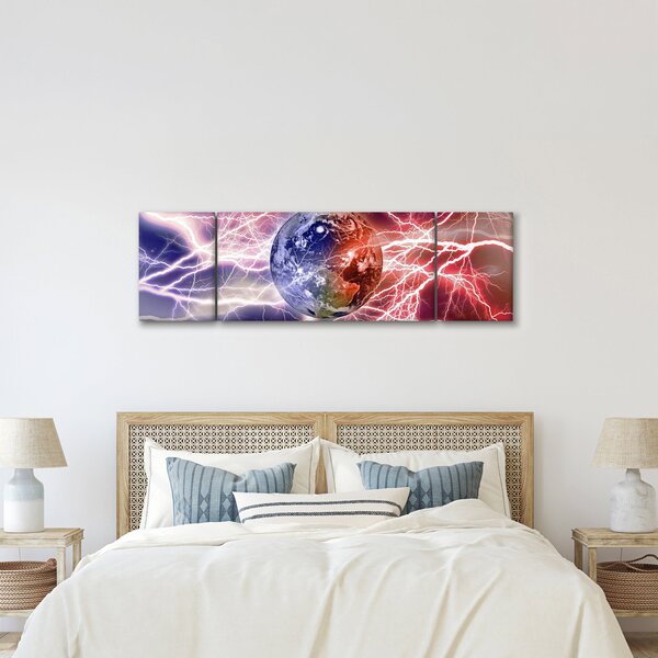 Obraz - Zeměkoule pod proudem (170x50 cm)