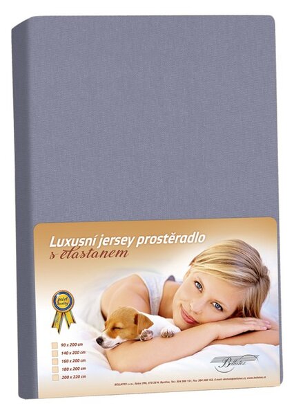 BELLATEX Jersey LUX Šedá 90x200 cm