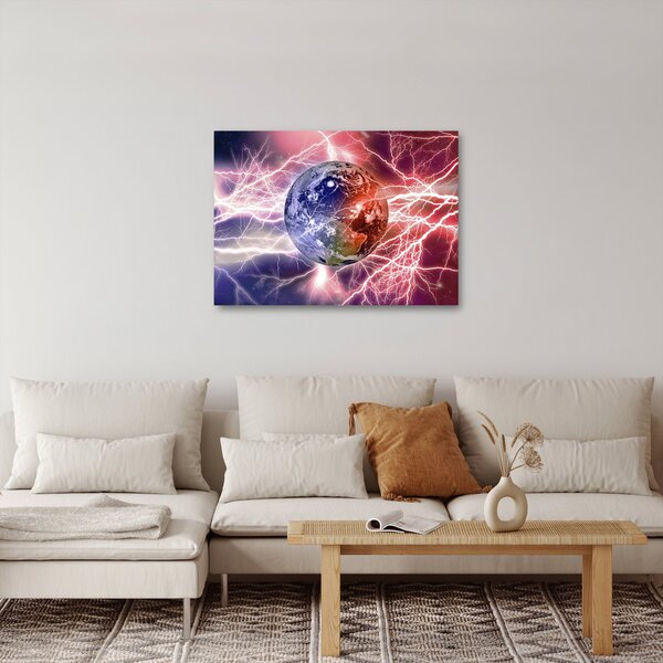 Obraz - Zeměkoule pod proudem (70x50 cm)
