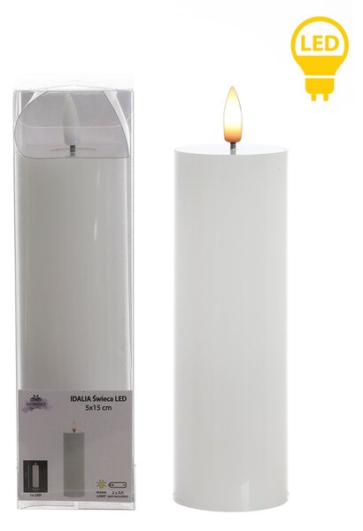 Mondex LED svíčka IDALIA 18 cm bílá