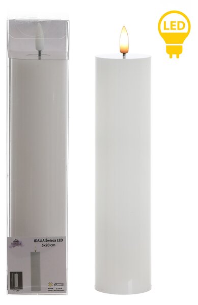 Mondex LED svíčka IDALIA 23 cm bílá