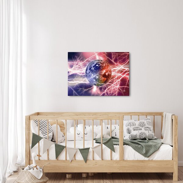 Obraz - Zeměkoule pod proudem (70x50 cm)