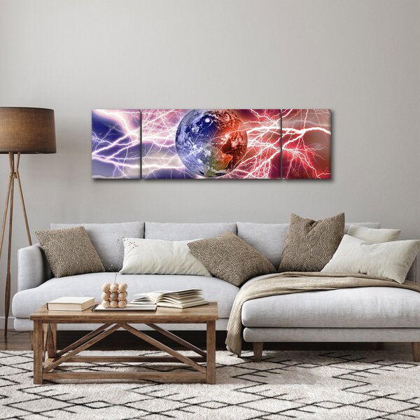 Obraz - Zeměkoule pod proudem (170x50 cm)