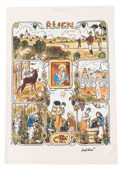 Kuchyňské utěrky Cyklus 12 měsíců: 12x 50x70cm