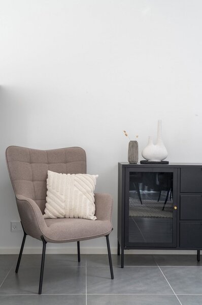 Křeslo Glasgow, šedý, černé kovové nohy – House Nordic