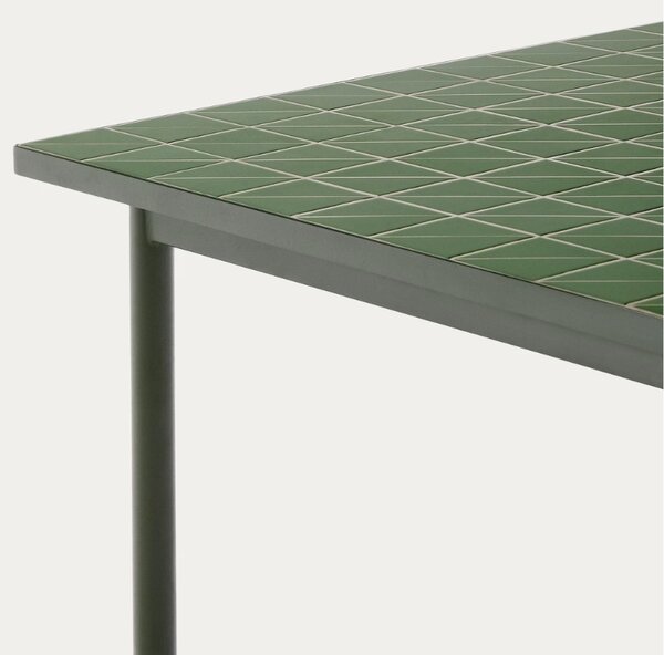 Zelený zahradní stůl Kave Home Maurina 223 x 101 cm