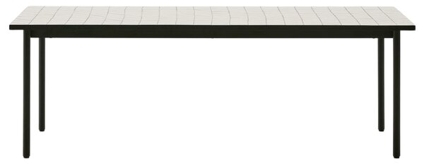 Bílo-zelený zahradní stůl Kave Home Maurina 223 x 101 cm