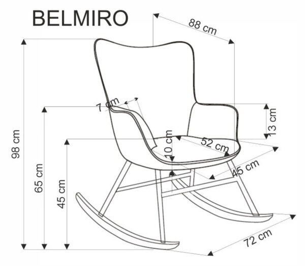 HALMAR Houpací křeslo Belmiro krémové
