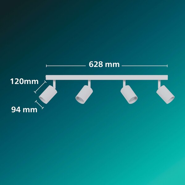 Wyatt LED bodové svítidlo 4×5W, AC 220–240, bílá