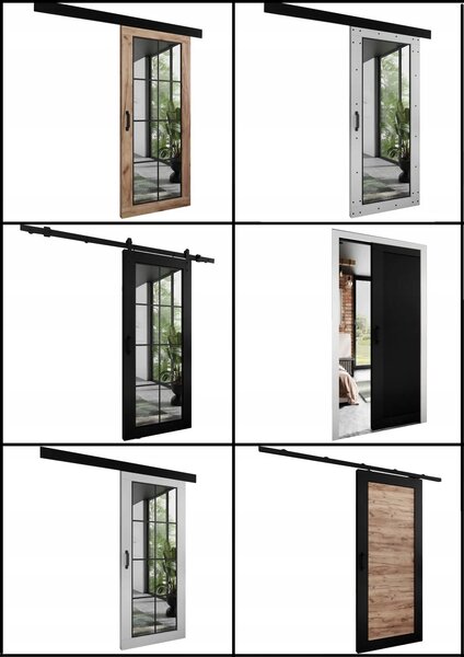 Posuvné dveře LOFT ADIO 3 bílý + černý 60