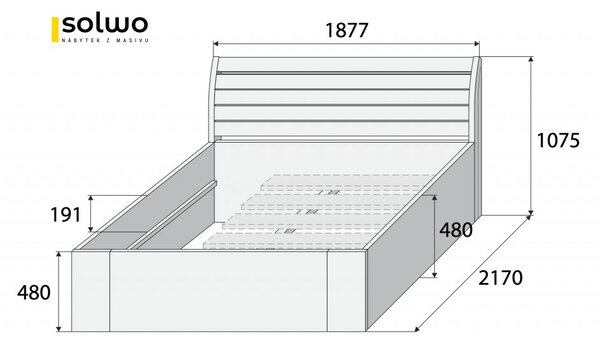 Masivní postel CURYCH - Solwo Design Materiál: Buk cink, Barevne provedení: Olejování přírodní 101/201, Specifikace: 140x200