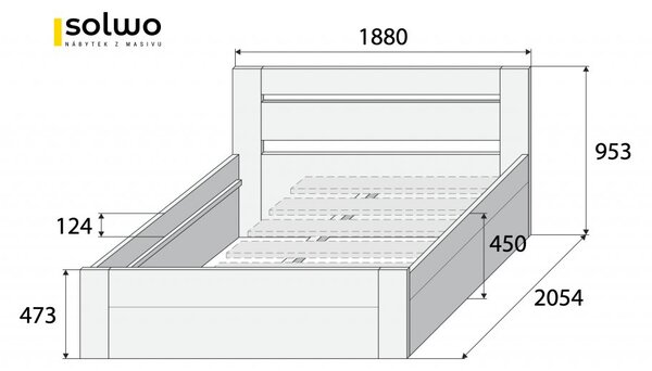 Masivní postel ANGELIKA - Solwo Design Materiál: Buk cink, Barevne provedení: Olejování přírodní 101/201, Specifikace: 140x200