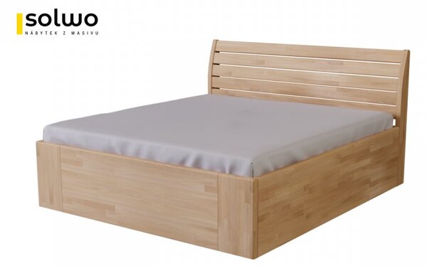 Masivní postel CURYCH - Solwo Design Materiál: Buk cink, Barevne provedení: Olejování přírodní 101/201, Specifikace: 140x200