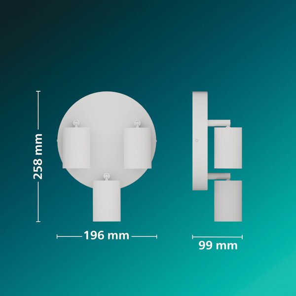 Wyatt LED bodové svítidlo 3×5W, na desce, AC 220–240, bílá