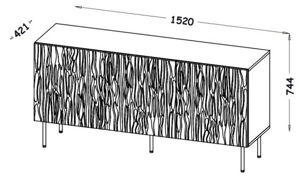 HALMAR Komoda Jungle 152 cm dub wotan