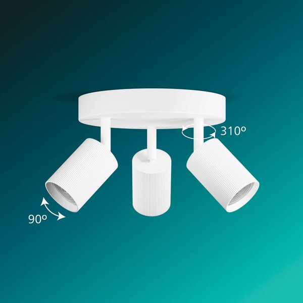 Wyatt LED bodové svítidlo 3×5W, na desce, AC 220–240, bílá