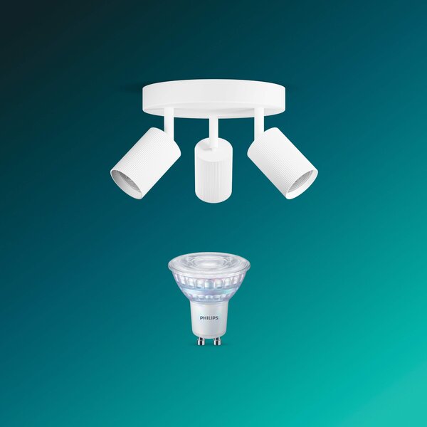 Wyatt LED bodové svítidlo 3×5W, na desce, AC 220–240, bílá