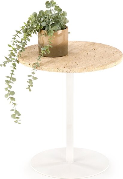 HALMAR Konferenční stolek Traverso 35 cm travertin/bílý