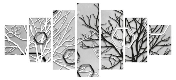 Abstraktní obraz se stromy (210x100 cm)