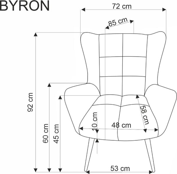 HALMAR Křeslo Byron popelavě šedé
