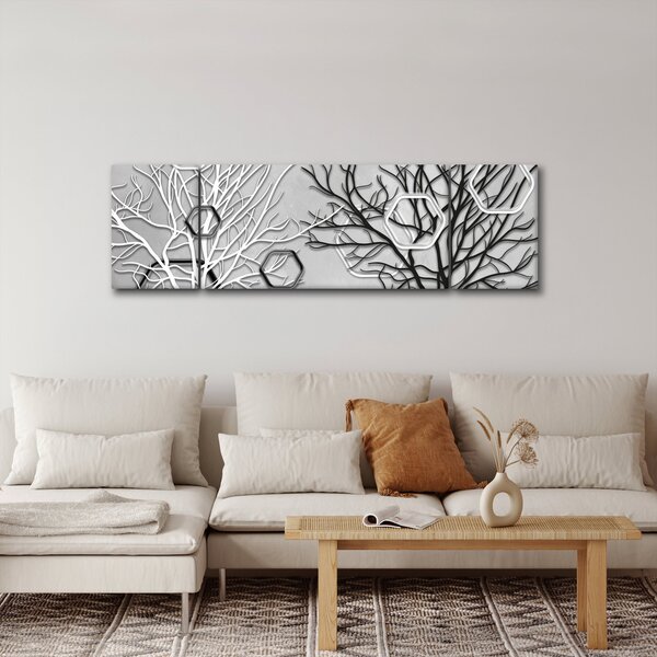 Abstraktní obraz se stromy (170x50 cm)