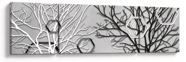 Abstraktní obraz se stromy (170x50 cm)