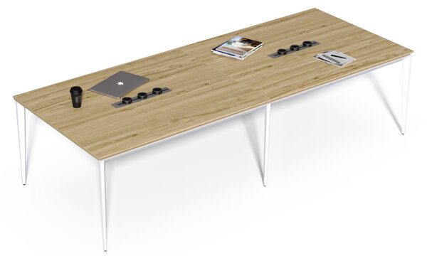 Jednací stůl Houseland Profit Meet 02 se 6 zásuvkami 300 cm dub přírodní