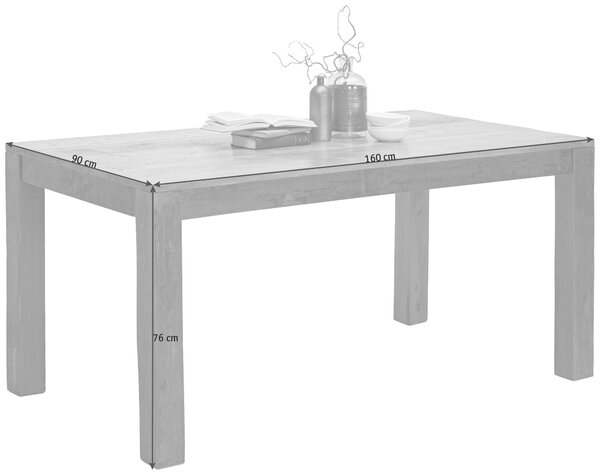 JÍDELNÍ STŮL, akácie, recyklované dřevo, barvy akácie, 160/90/76 cm Ambia Home - Jídelní stoly