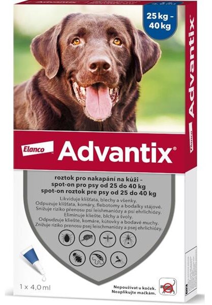 Advantix S.O. pes 25-40 kg a.u.v. modrý sol 1 x 4 ml