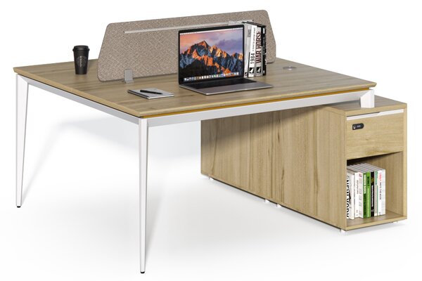 Kancelářská sestava 2 osoby Houseland Profit Max 04 1614 dub/bílá
