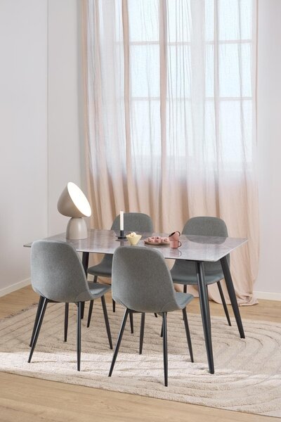 Actona Jídelní stůl Wicklow 140 cm šedý mramor/černý
