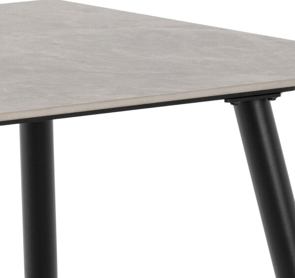 Actona Jídelní stůl Wicklow 140 cm šedý mramor/černý