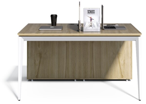 Kancelářská sestava 2 osoby Houseland Profit Max 04 1614 dub/bílá