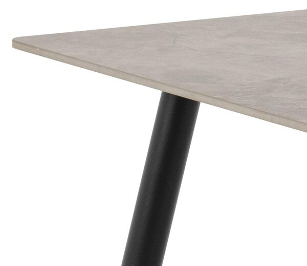 Actona Jídelní stůl Wicklow 140 cm šedý mramor/černý