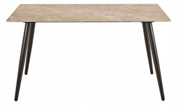 Actona Jídelní stůl Wicklow 140 cm hnědý mramor/černý