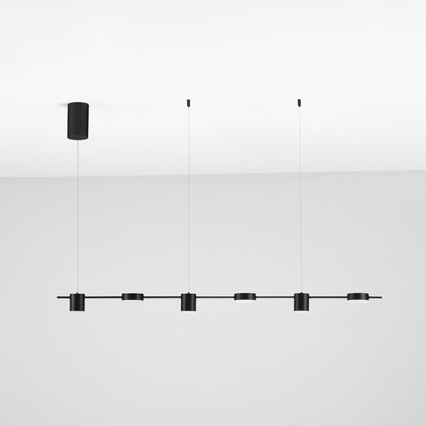 Nova Luce Černé kovové závěsné LED světlo Riaz 150 cm