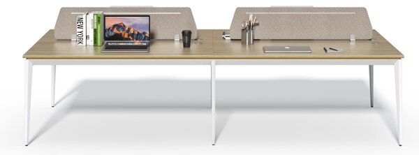 Kancelářská sestava 4 osoby Houseland Profit Max 02 3216 dub/bílá
