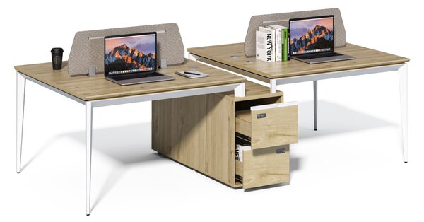 Kancelářská sestava 4 osoby Houseland Profit Max 05 2612 dub/bílá