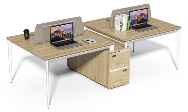 Kancelářská sestava 4 osoby Houseland Profit Max 05 2612 dub/bílá