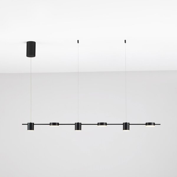 Nova Luce Černé kovové závěsné LED světlo Riaz 150 cm